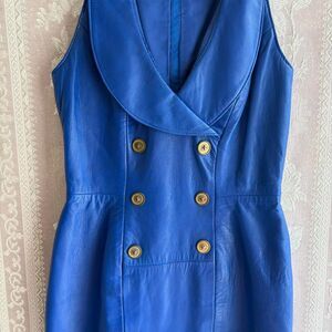 Michael Hoban Women's Blue Leather Dress
